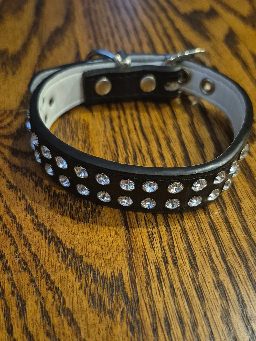NWOT! Small dog/cat collar Black Double Row Swarovski Crystal